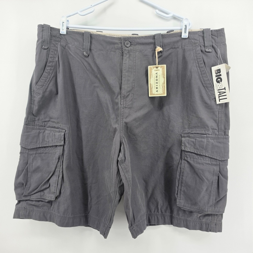 NWT Arizona Explorer Shorts Mens 46 Gray Cargo Relaxed Fit Low Rise New Tag